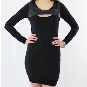 NEW Monrow Cut Out Faux Leather Tunic Dress XS
